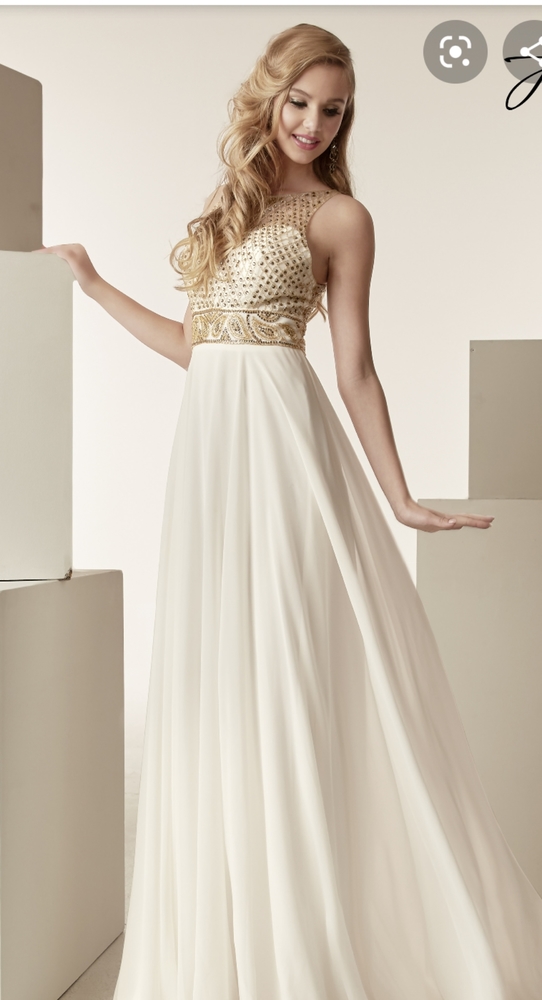 Ivory gold size 12 long gown